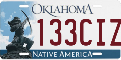 OK license plate 133CIZ