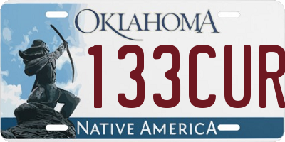 OK license plate 133CUR