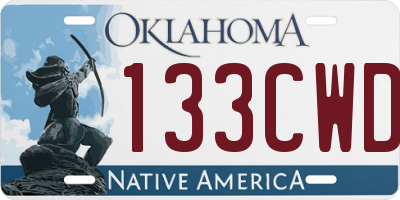 OK license plate 133CWD