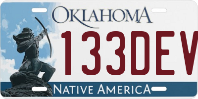 OK license plate 133DEV