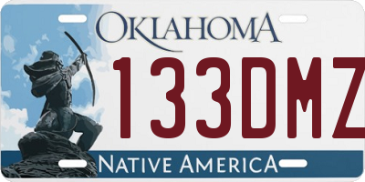 OK license plate 133DMZ