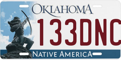 OK license plate 133DNC