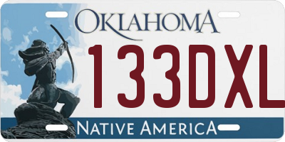 OK license plate 133DXL