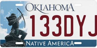 OK license plate 133DYJ