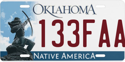 OK license plate 133FAA