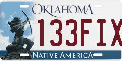 OK license plate 133FIX