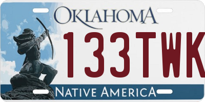 OK license plate 133TWK