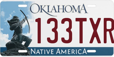OK license plate 133TXR