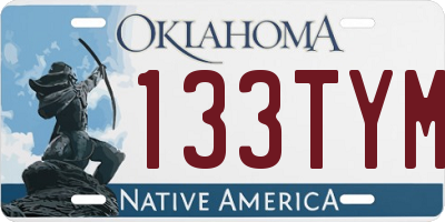 OK license plate 133TYM