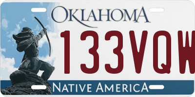OK license plate 133VQW