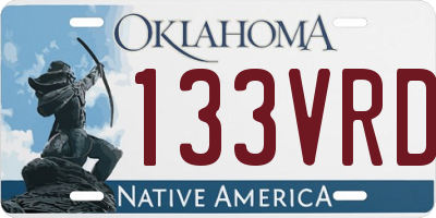 OK license plate 133VRD