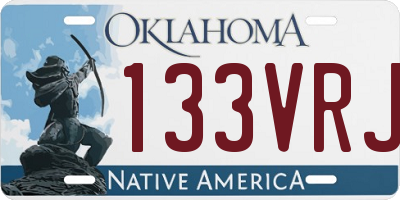 OK license plate 133VRJ