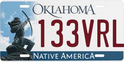 OK license plate 133VRL