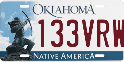 OK license plate 133VRW