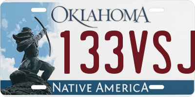 OK license plate 133VSJ