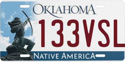 OK license plate 133VSL