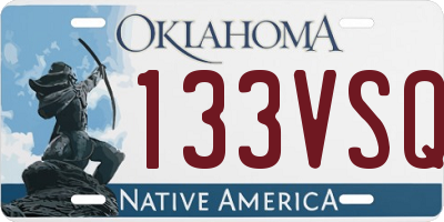 OK license plate 133VSQ