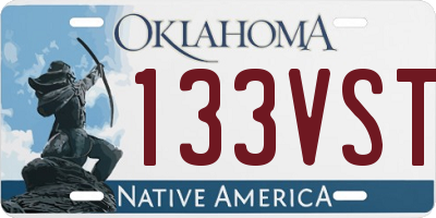 OK license plate 133VST