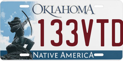 OK license plate 133VTD