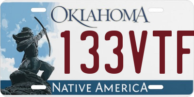 OK license plate 133VTF