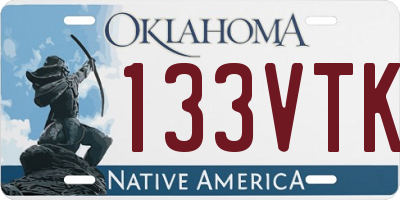 OK license plate 133VTK