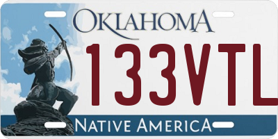 OK license plate 133VTL