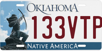 OK license plate 133VTP