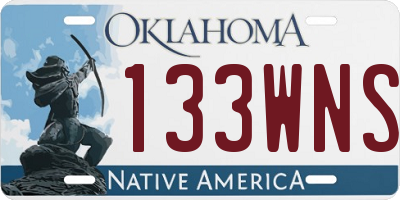 OK license plate 133WNS
