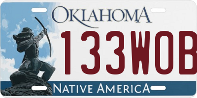 OK license plate 133WOB