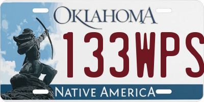 OK license plate 133WPS