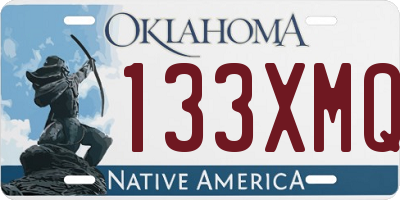 OK license plate 133XMQ