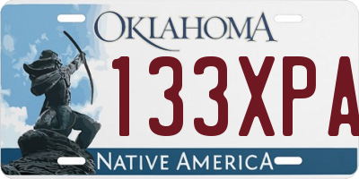 OK license plate 133XPA