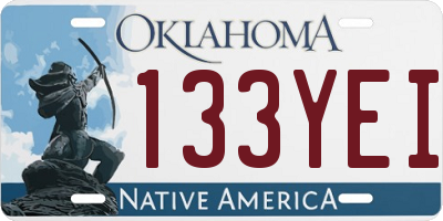 OK license plate 133YEI