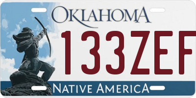 OK license plate 133ZEF