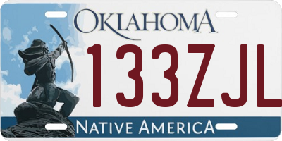 OK license plate 133ZJL