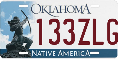 OK license plate 133ZLG