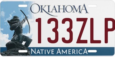 OK license plate 133ZLP