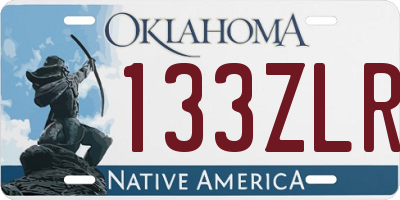 OK license plate 133ZLR