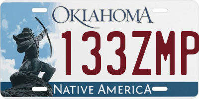 OK license plate 133ZMP