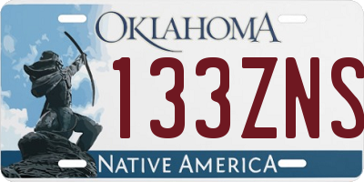 OK license plate 133ZNS
