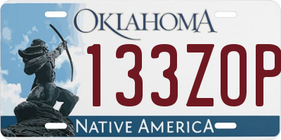 OK license plate 133ZOP