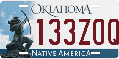 OK license plate 133ZOQ