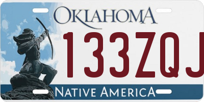 OK license plate 133ZQJ