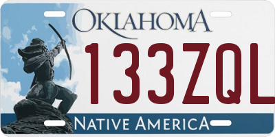 OK license plate 133ZQL