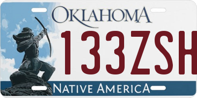 OK license plate 133ZSH