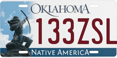 OK license plate 133ZSL