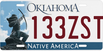 OK license plate 133ZST