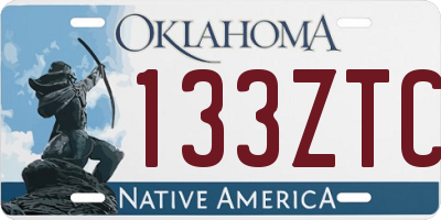 OK license plate 133ZTC