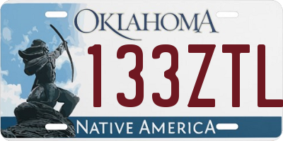 OK license plate 133ZTL