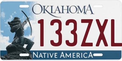 OK license plate 133ZXL